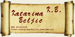 Katarina Beljić vizit kartica
